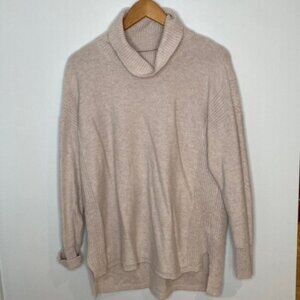 Hyba Women Light Pink Long Sleeve Turtleneck Knit Tunic Sweater Size Large